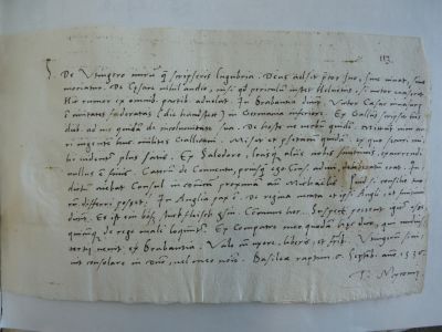 Abbildung: Myconius an Bullinger 6. Sept. 1536