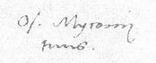 Myconius' Unterschrift